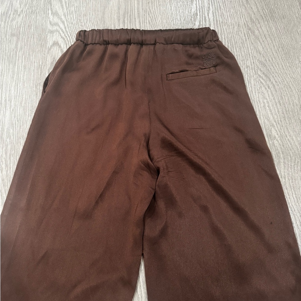 Loewe silk anagram brown pants